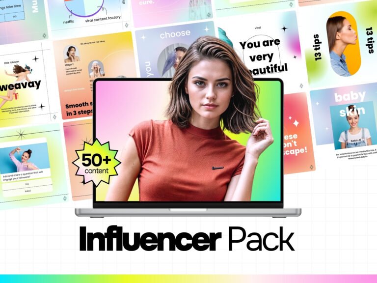 "Upgrade your beauty content! Stunning Canva templates for influencers. Easy edits, motivational quotes, go viral! 🚀"