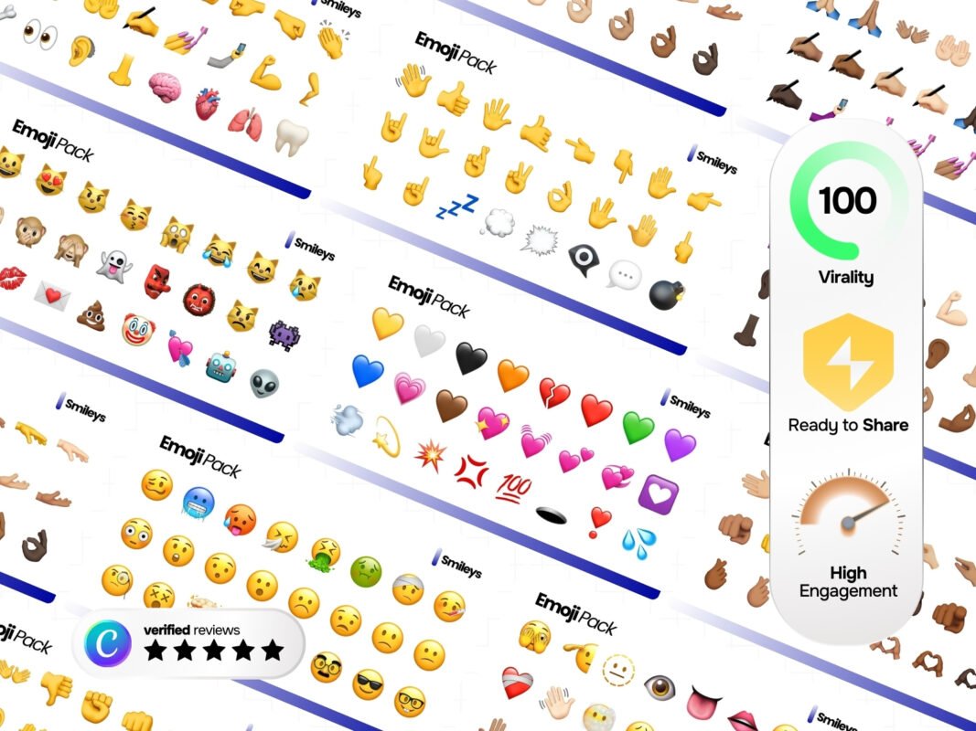 Ditch boring emojis! Get 450+ unique, eye-catching emojis for Canva. Watch your likes and shares skyrocket 🚀