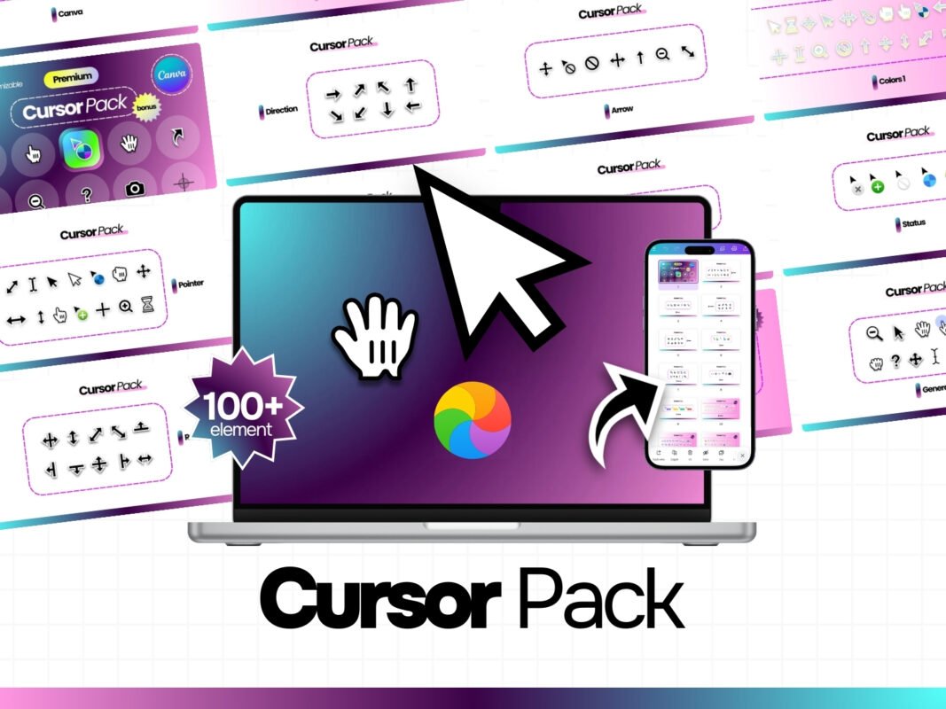 This Arrows Pack for Canva features 100+ unique, hand-drawn arrows! Perfect for boosting engagement on Instagram, YouTube, and all your designs. Customize colors & go viral!