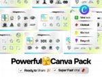 💫 Trend Alert! Holographic sticker pack for Canva. Create eye-catching designs that POP. Easy customization!